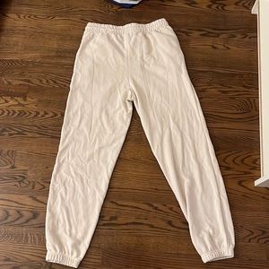 These sweatpants have never been worn. Relaxed cream joggers from forever 21!